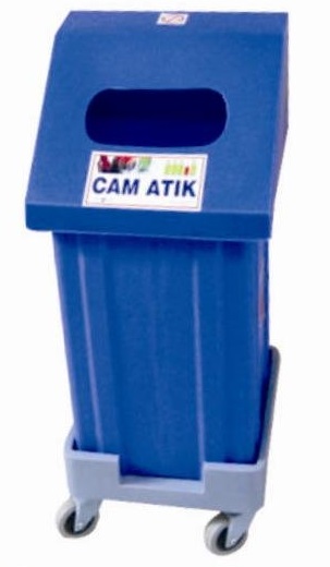 TEKERLEKL CAM ATIK KOVASI 40 LT