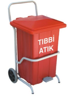 TIBB ATIK KONTEYNER 110 LT KUPLU VE PEDALLI