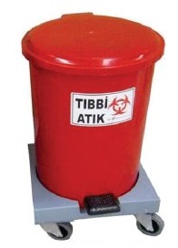 TIBB ATIK KOVASI TEKERLEKL YUVARLAK 50 LT