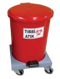 TIBB ATIK KOVASI YUVARLAK TEKERLEKL 30 LT